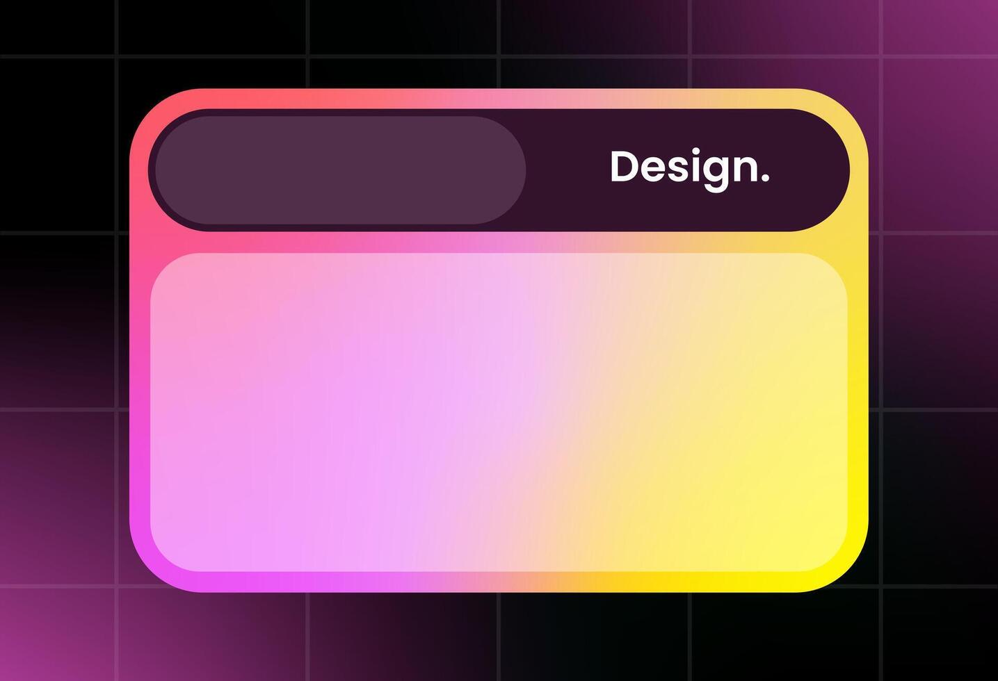 Futuristic design element in gradient colors. Pop up interface element. vector