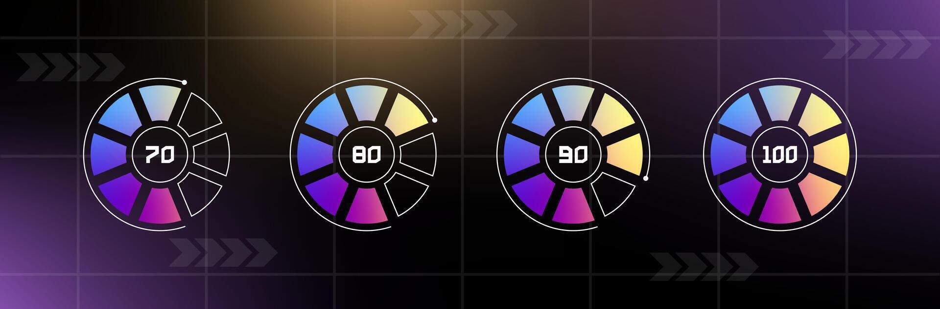 Loading bar interface. Futuristic progress design element. vector