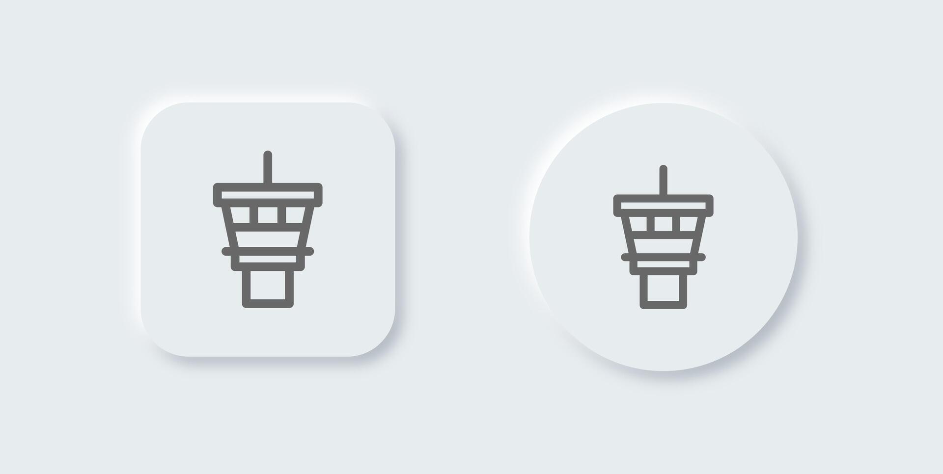 Control tower line icon in neomorphic design style. Terminal signs illustration. vector