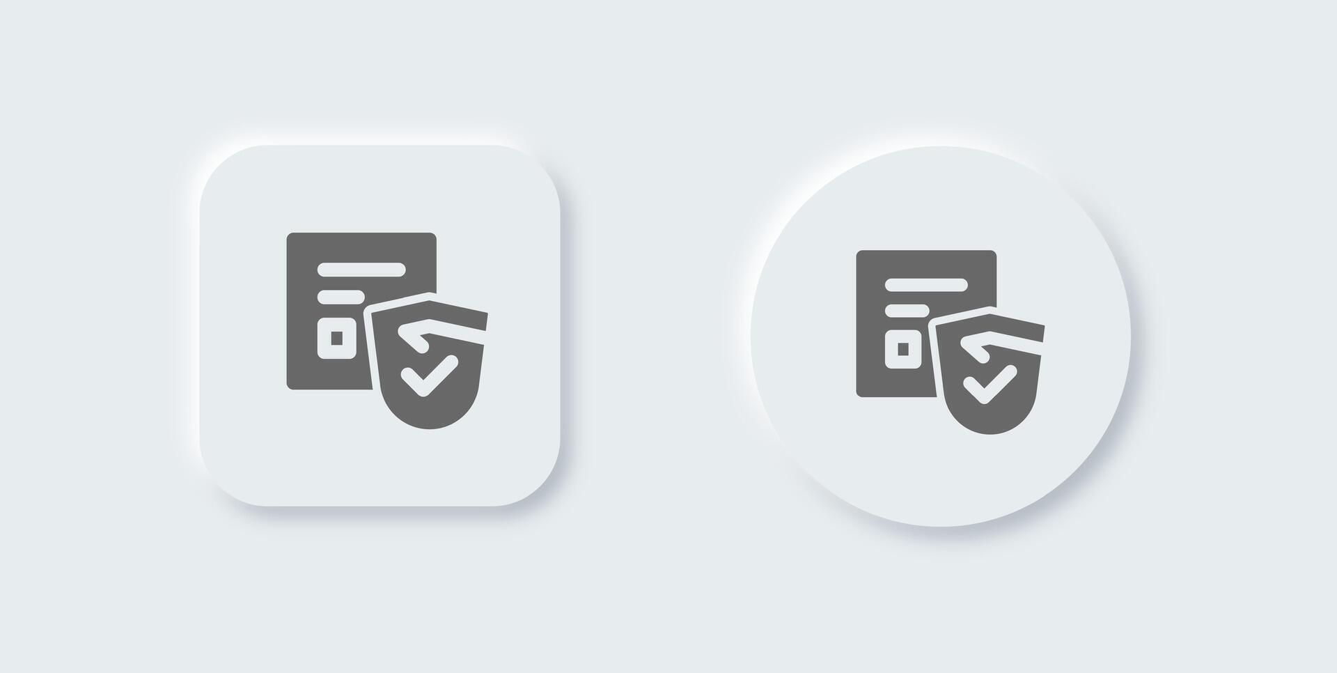 Secure connection solid icon in neomorphic design style. Network signs illustration. vector
