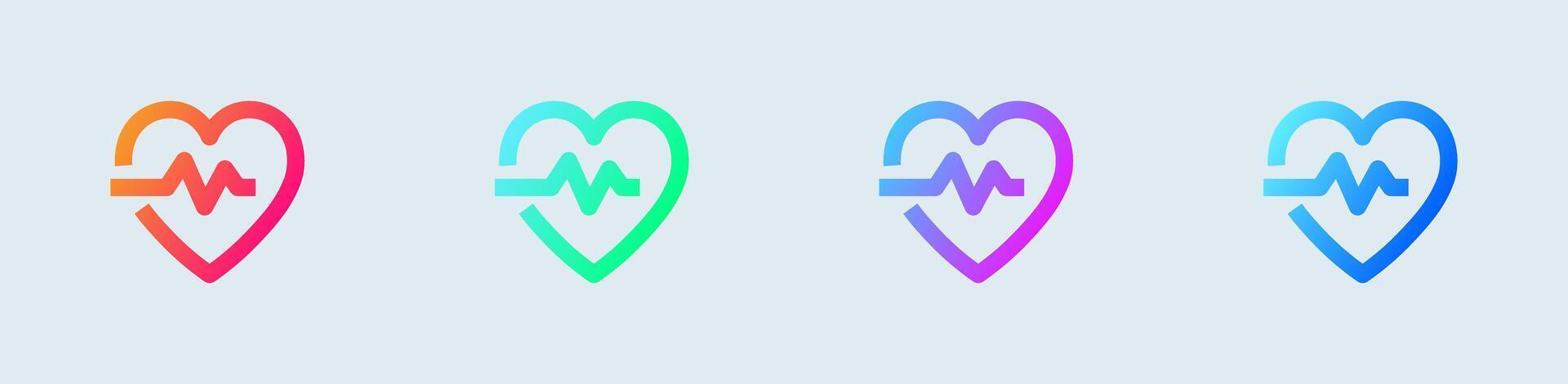 Heart beat line icon in gradient colors. Health signs illustration. vector