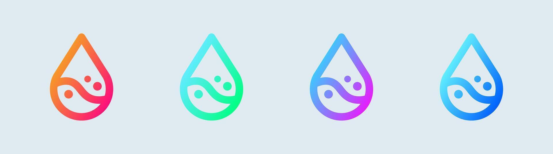 Blood line icon in gradient colors. Spo2 signs illustration. vector