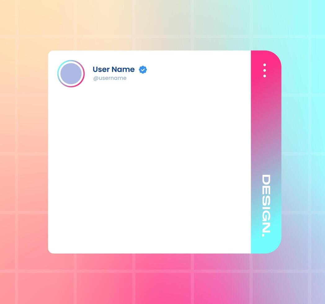 Social media frame isolated template. Colorful social media interface. vector