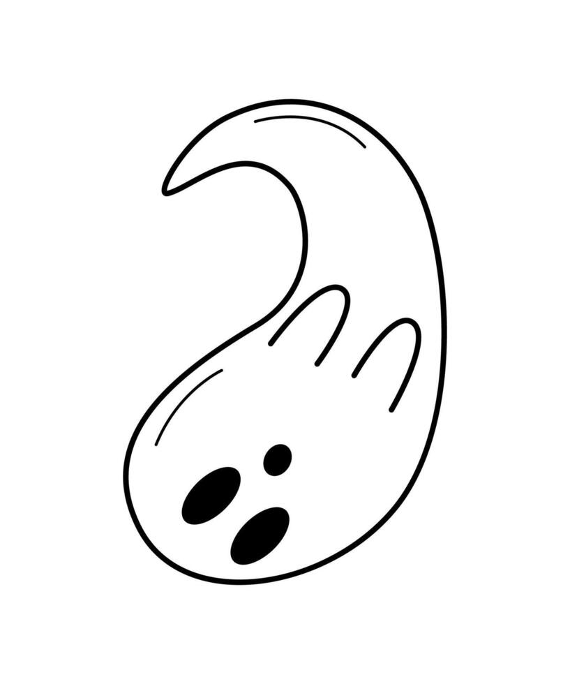 Cartoon haunted Halloween icon. illustration of cute ghost character. vector