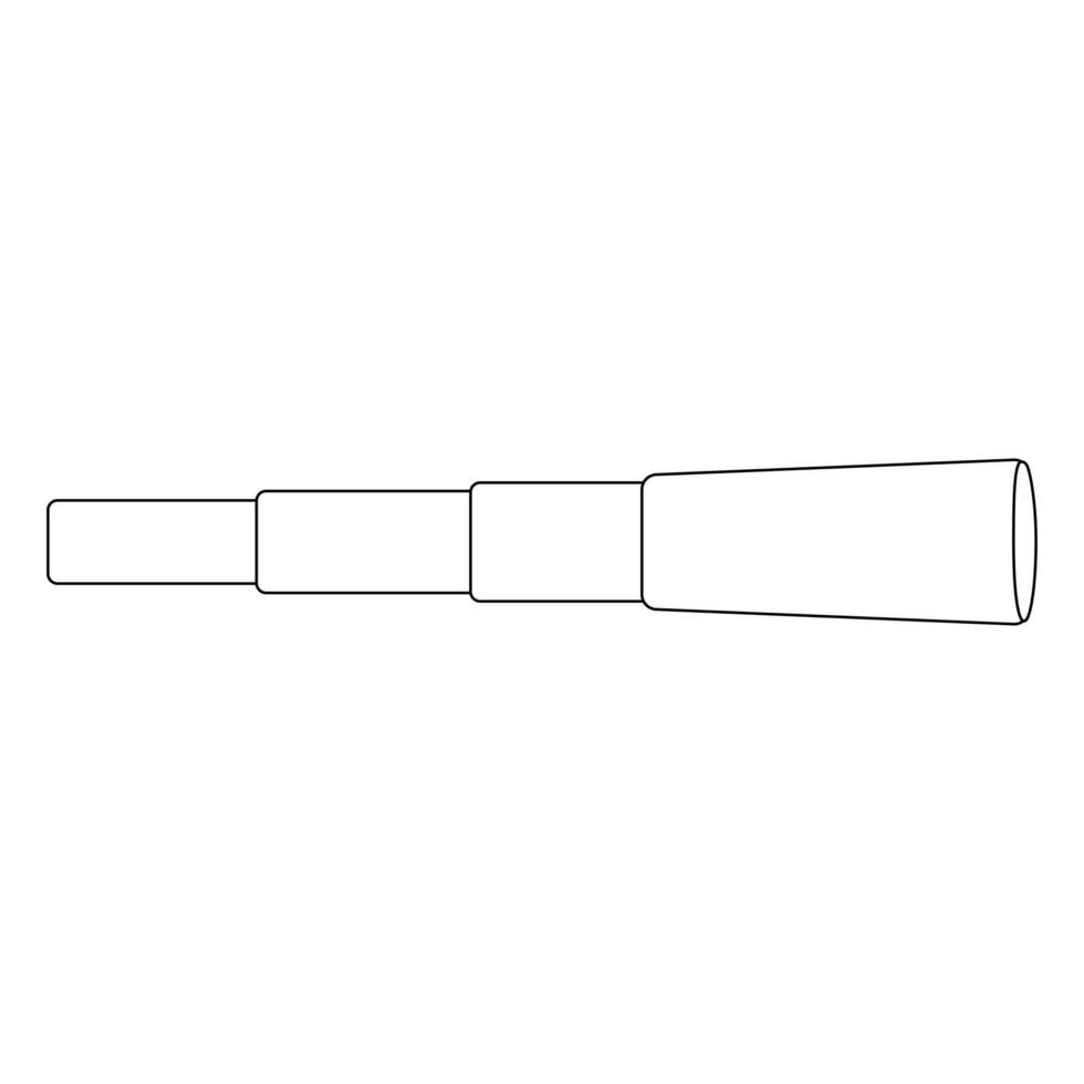 Simple outline of a telescope for coloring page activities. Ideal for kids and educational projects. vector