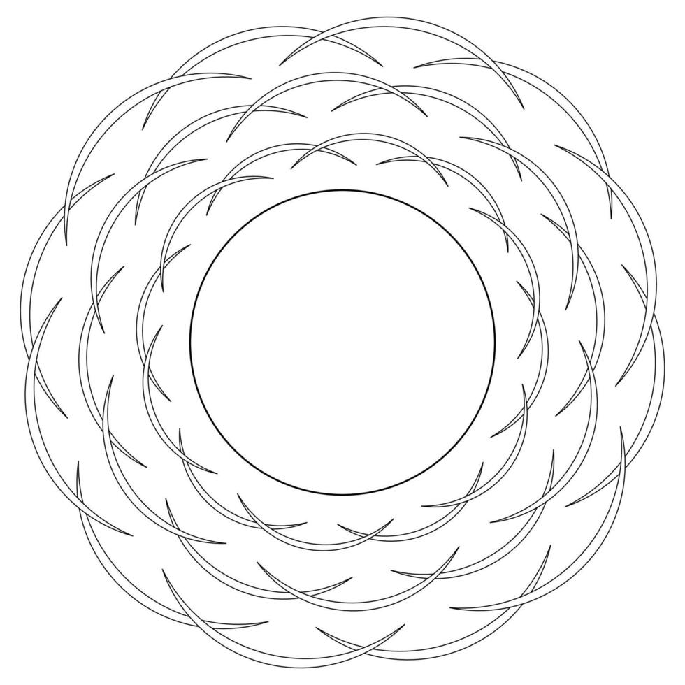 A fun coloring page with a sunburst design featuring in the shape of arcs. Perfect for kids summertime activities and creative projects. vector