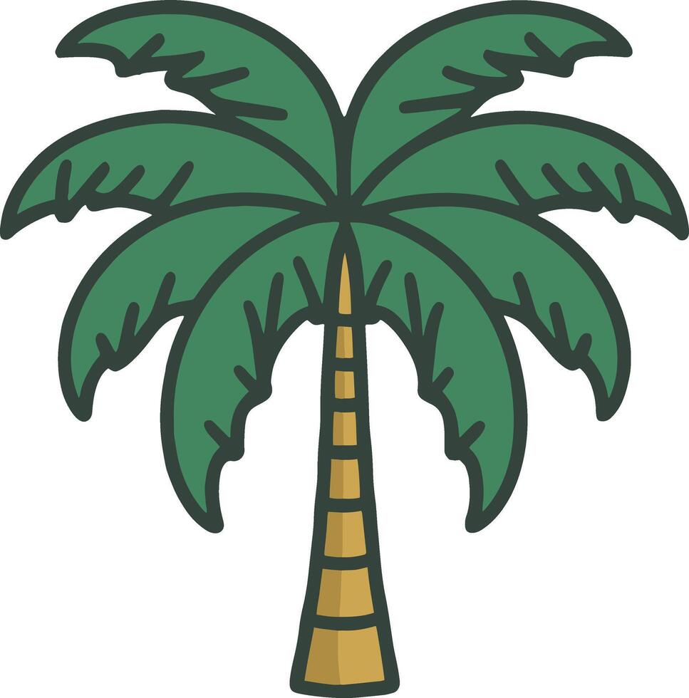 A flat minimalist illustration of a palm tree on a white background vector