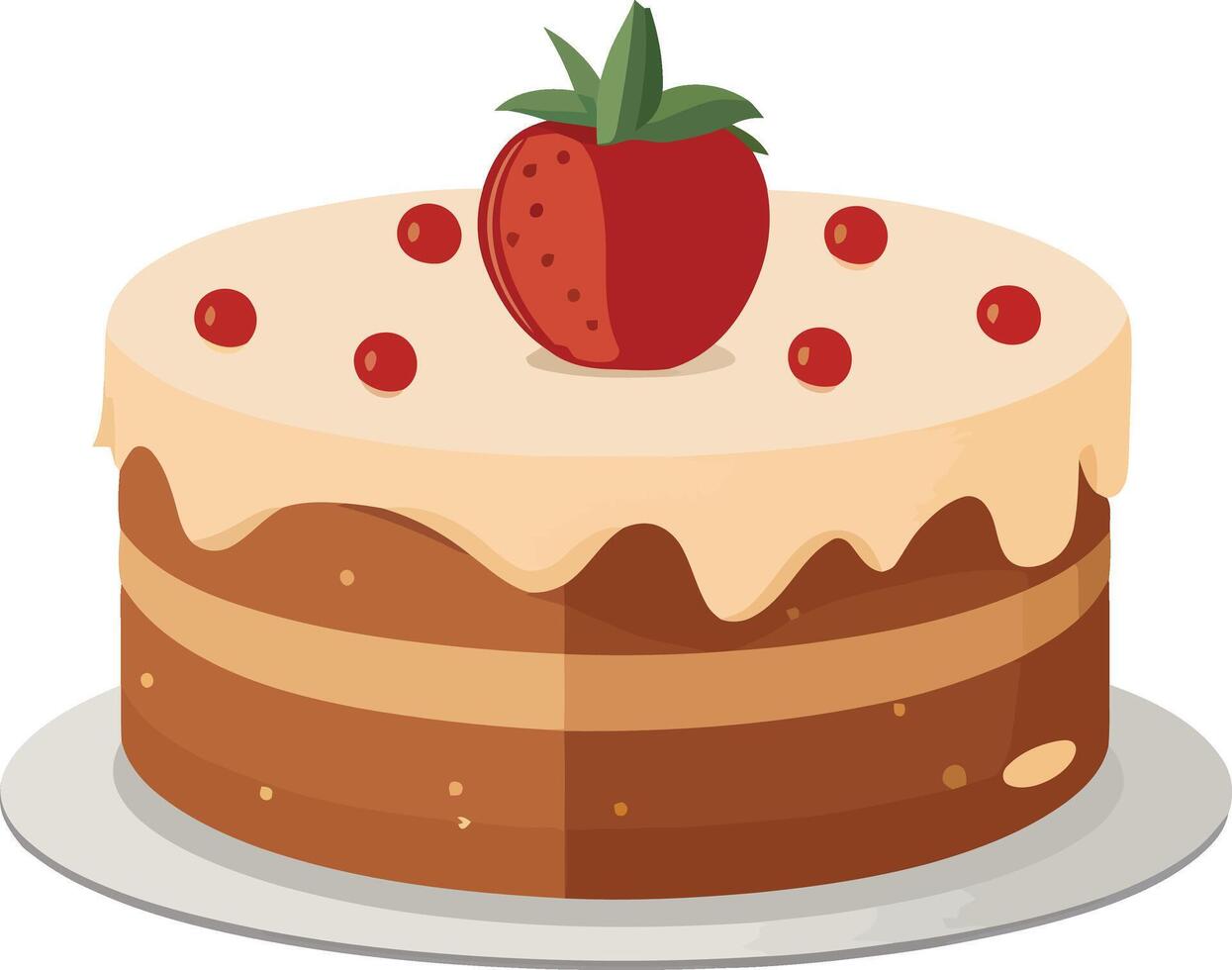 a strawberry cake illustration isolated vector