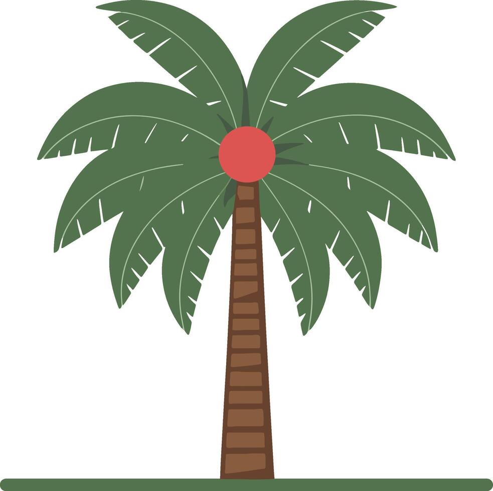 A flat minimalist illustration of a palm tree on a white background vector