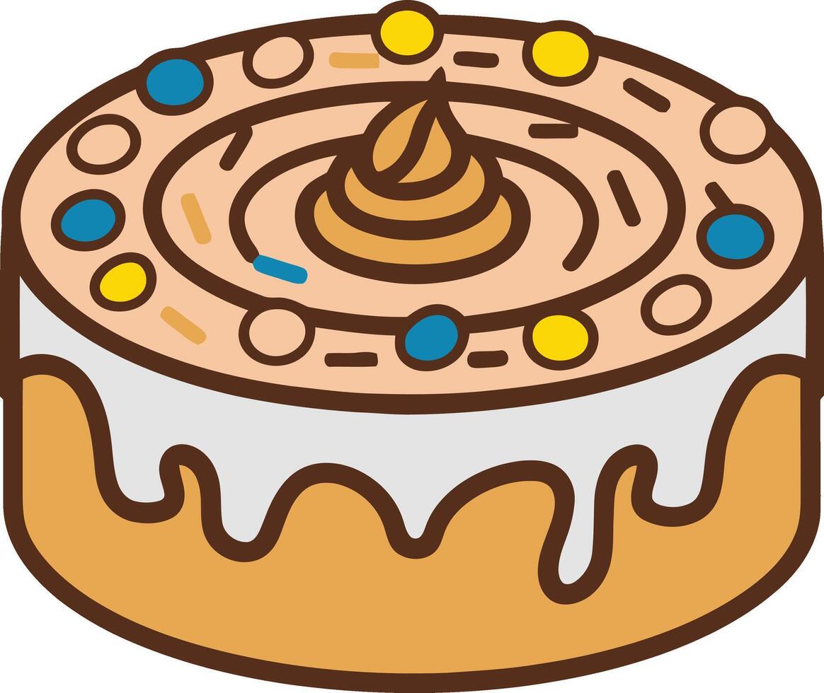 a vanilla cake illustration isolated - vector
