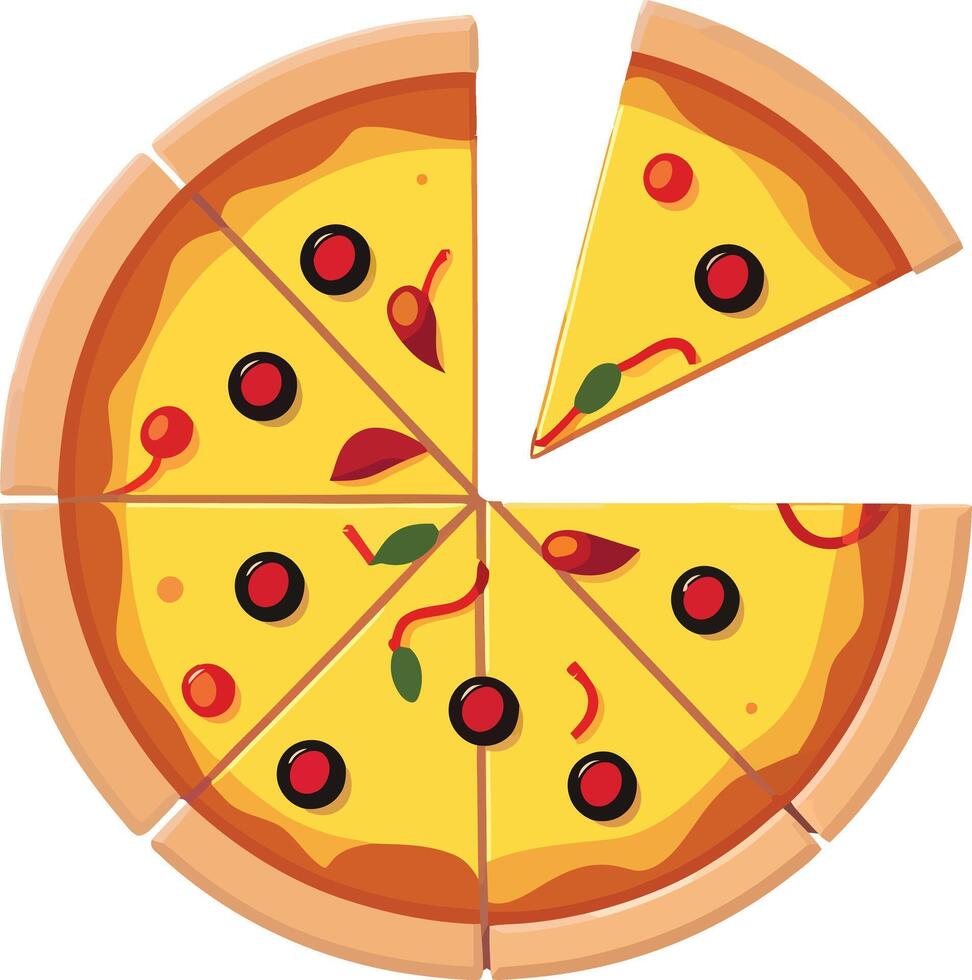 Pizza slice isolated illustration vector