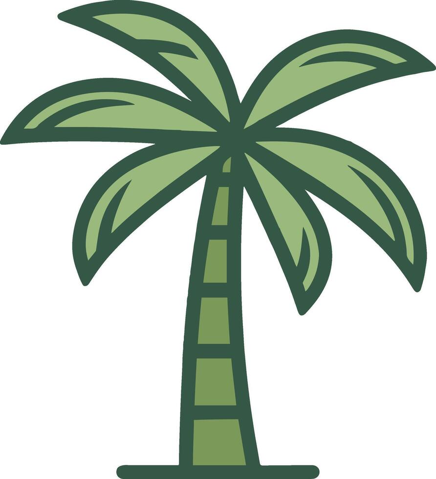 A flat minimalist illustration of a palm tree on a white background vector