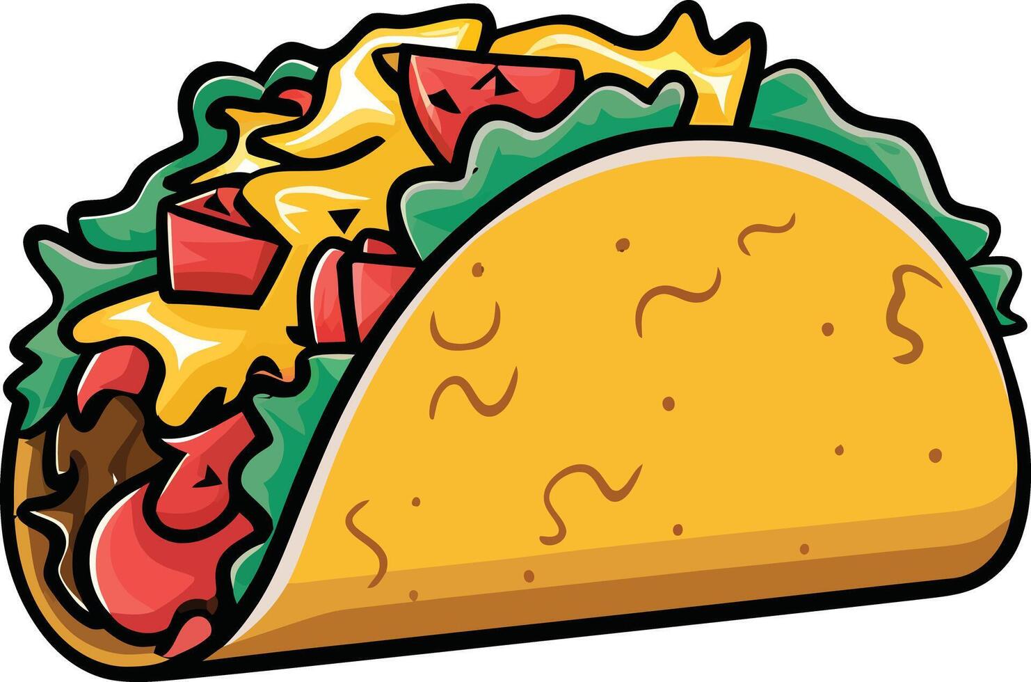 Mexican taco isolated illustration vector