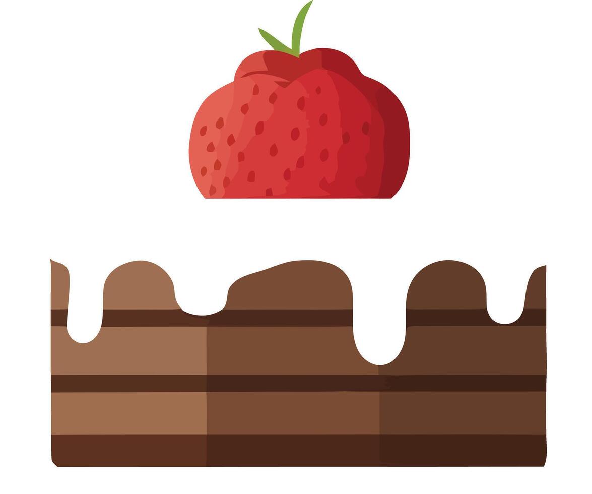 a strawberry cake illustration isolated vector