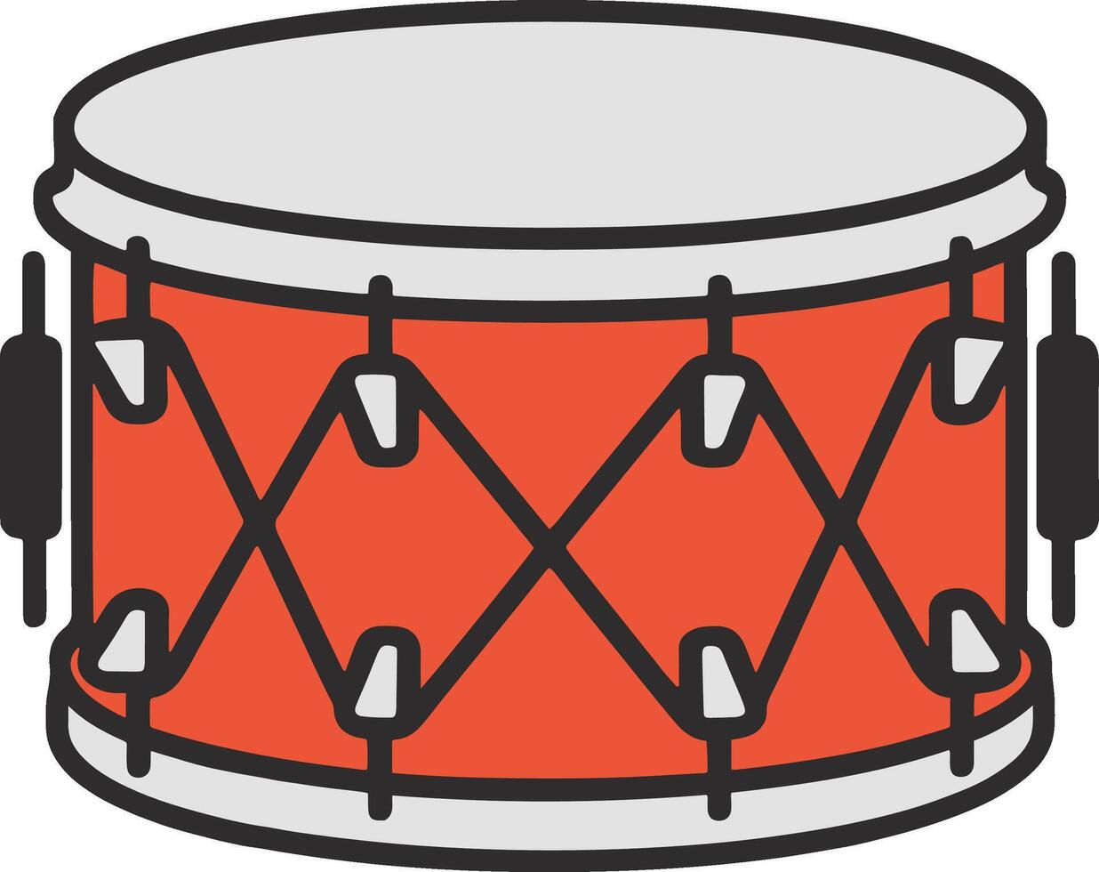 Drum musical instrument isolated icon illustration vector