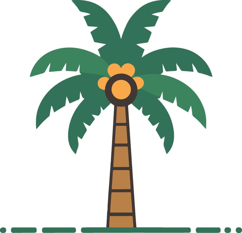 A flat minimalist illustration of a palm tree on a white background vector