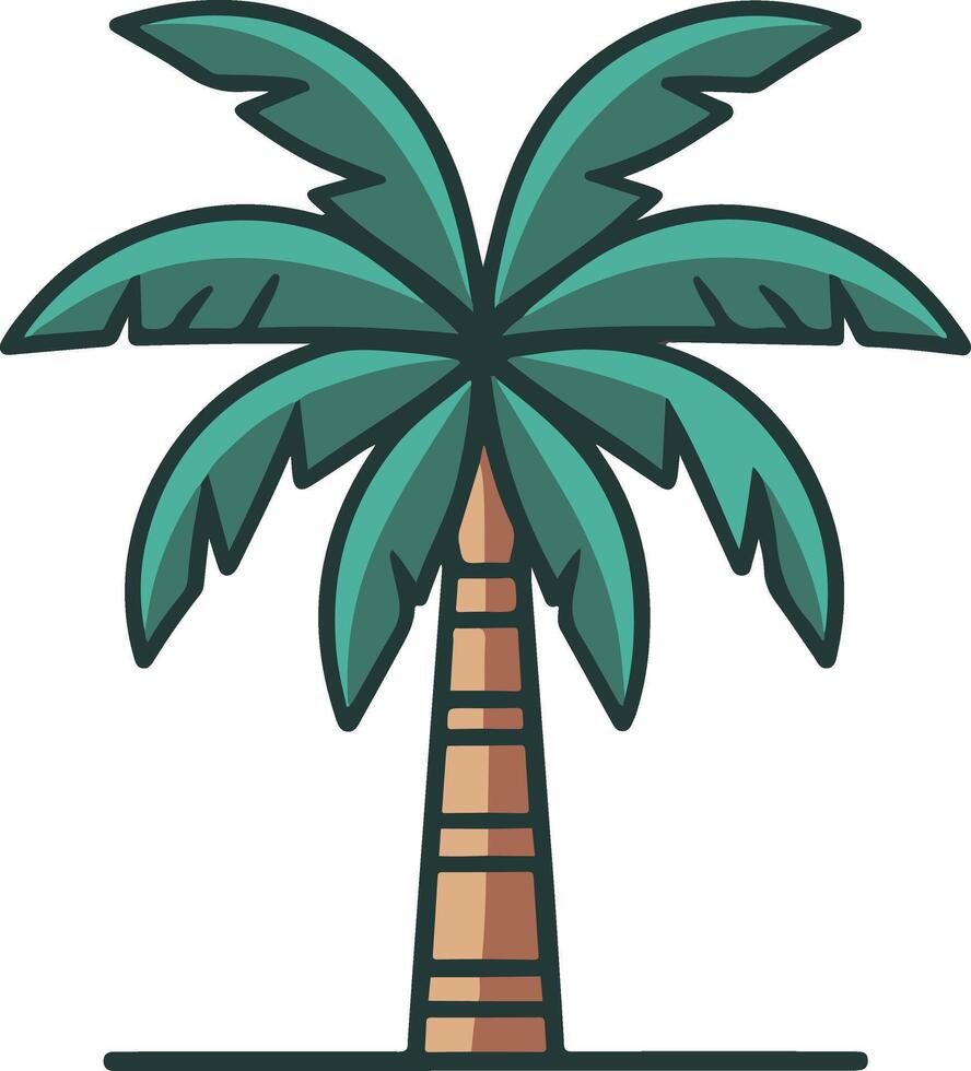 A flat minimalist illustration of a palm tree on a white background vector