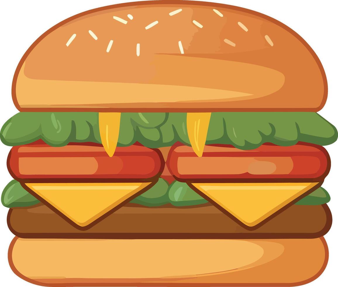 Cheese burger isolated illustration vector