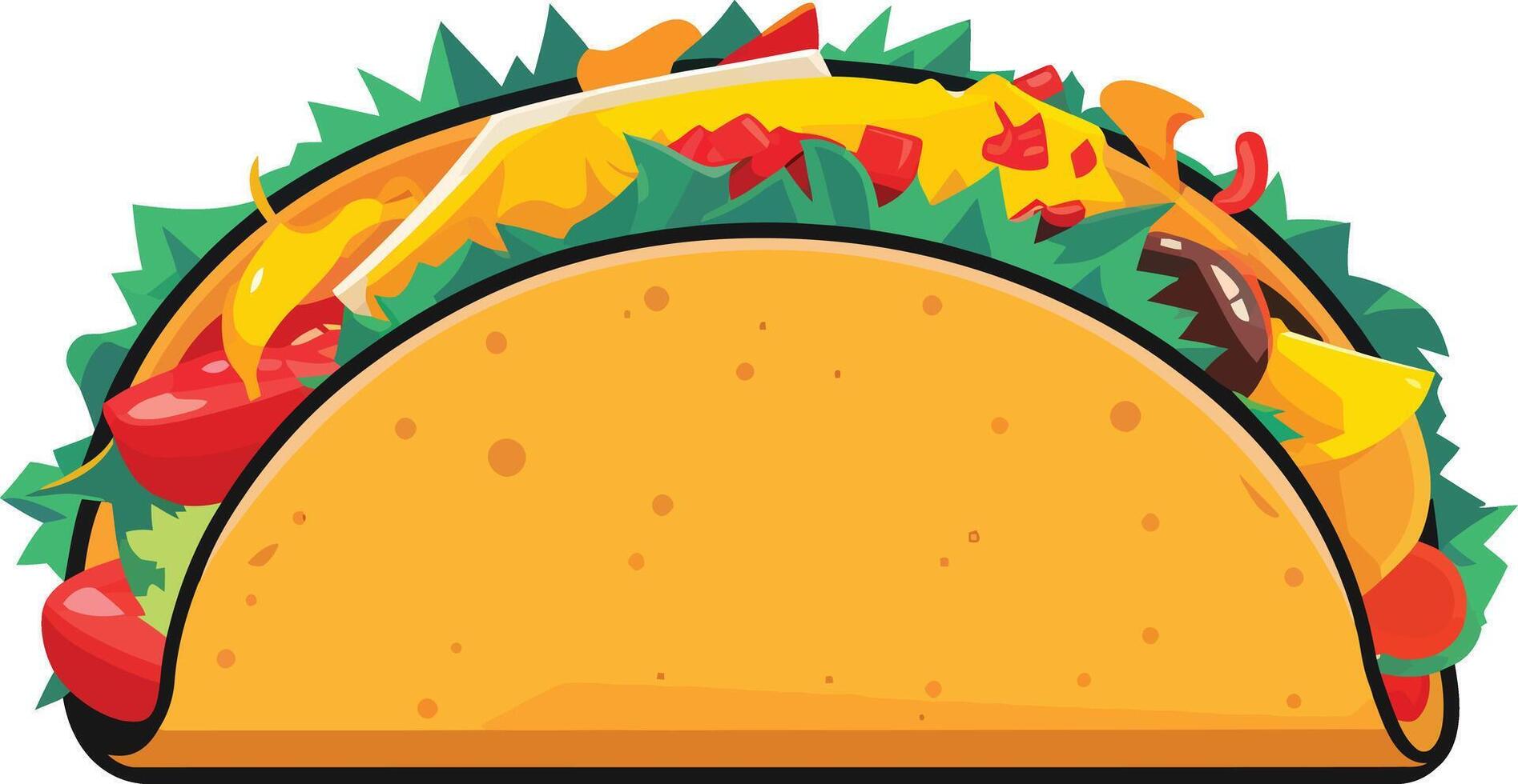 Mexican taco isolated illustration vector