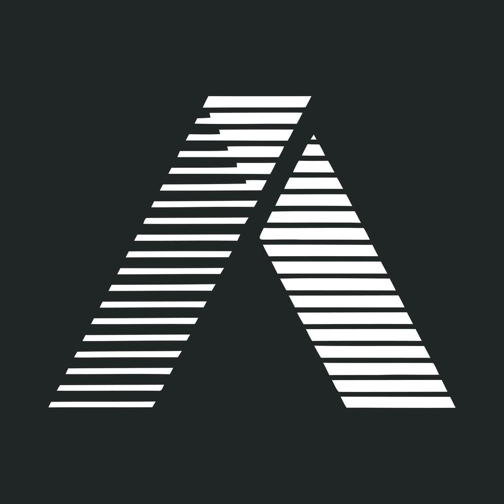 Minimalist letter A shape logo vector