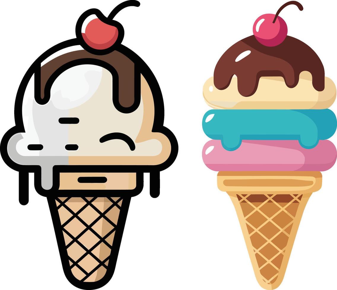 Ice cream illustration isolated vector