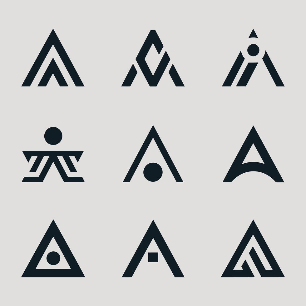 Minimalist letter A logo pack vector