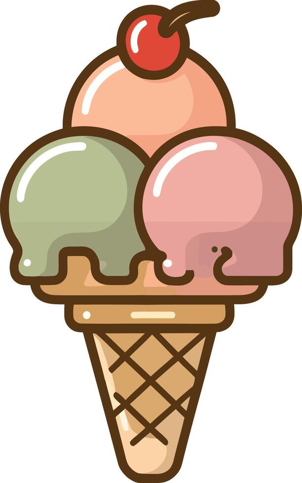 Ice cream illustration isolated vector