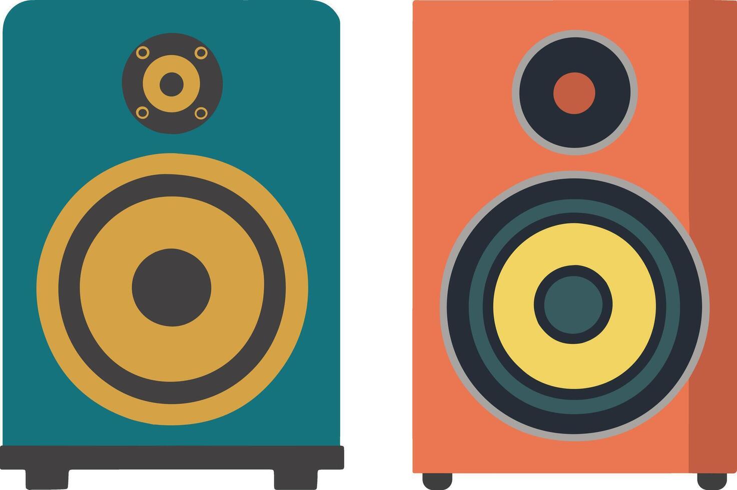 Loud speaker illustration set isolated vector
