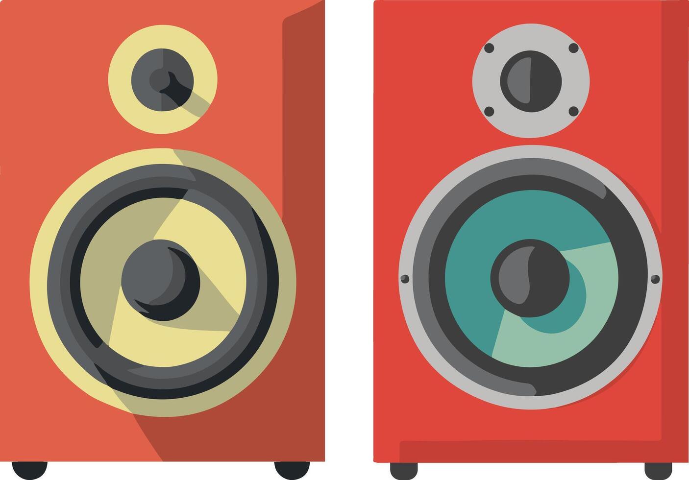 Loud speaker illustration set isolated vector