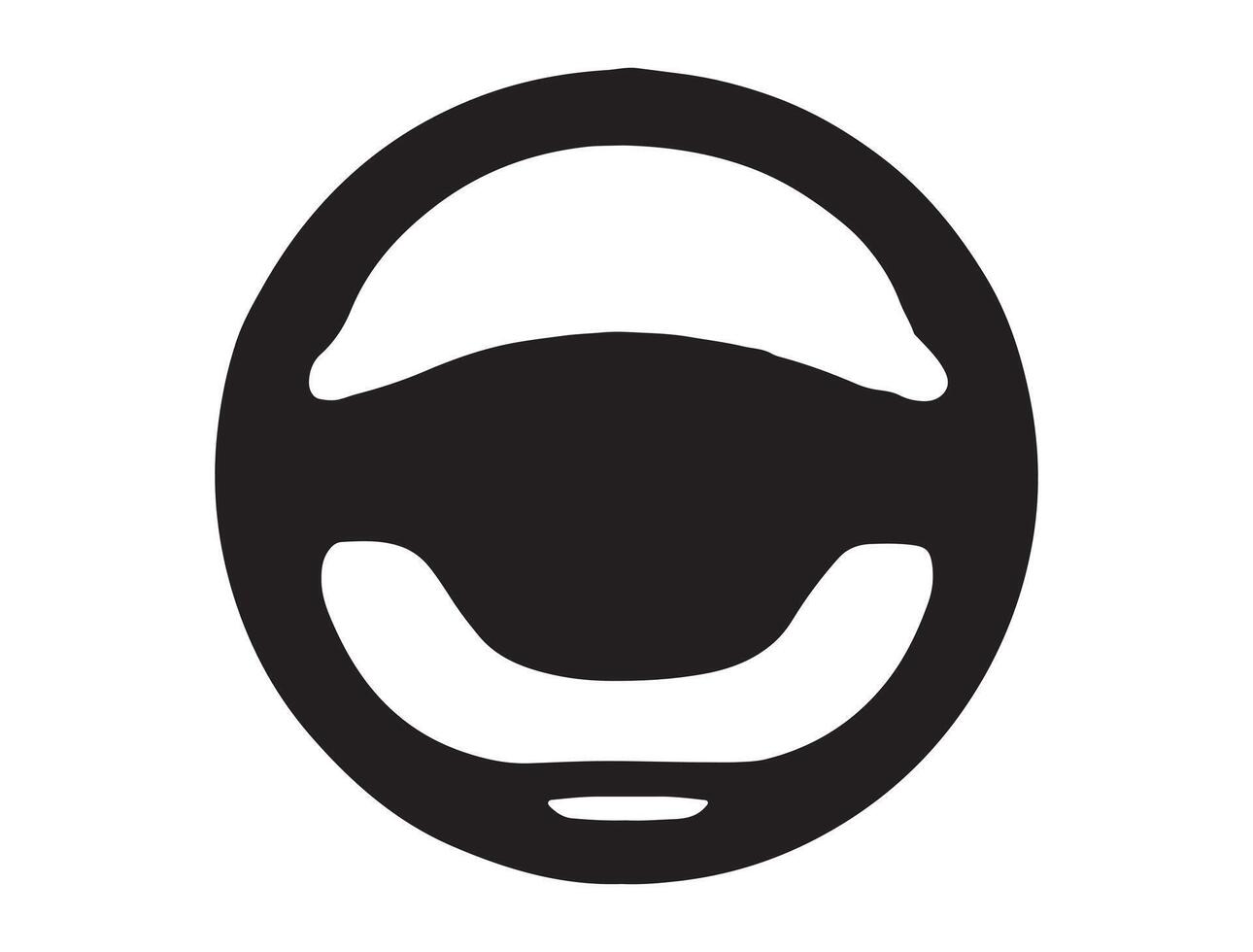 Car steering wheel silhouette vector