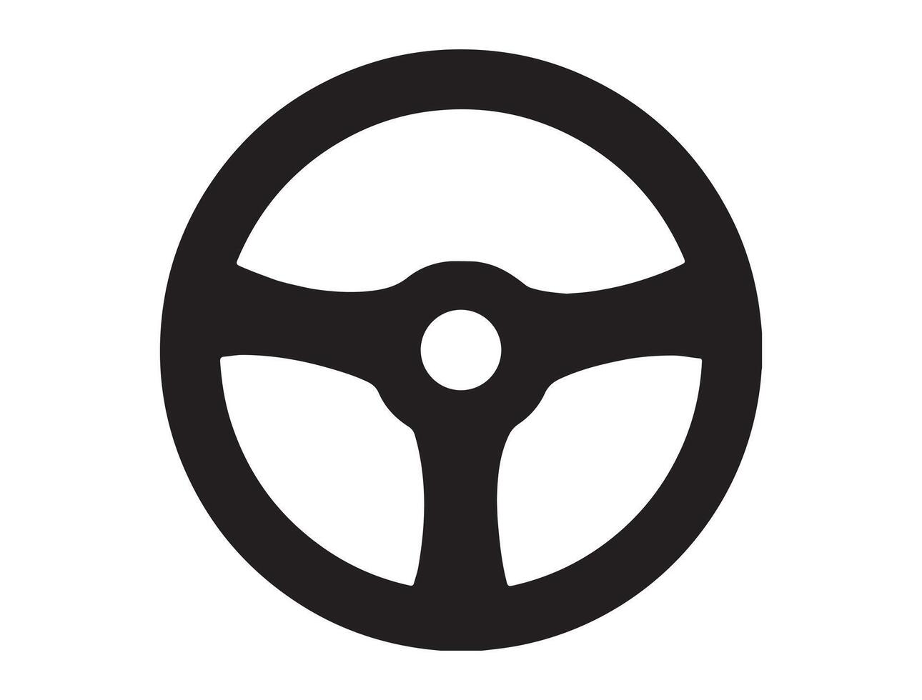Car steering wheel silhouette vector