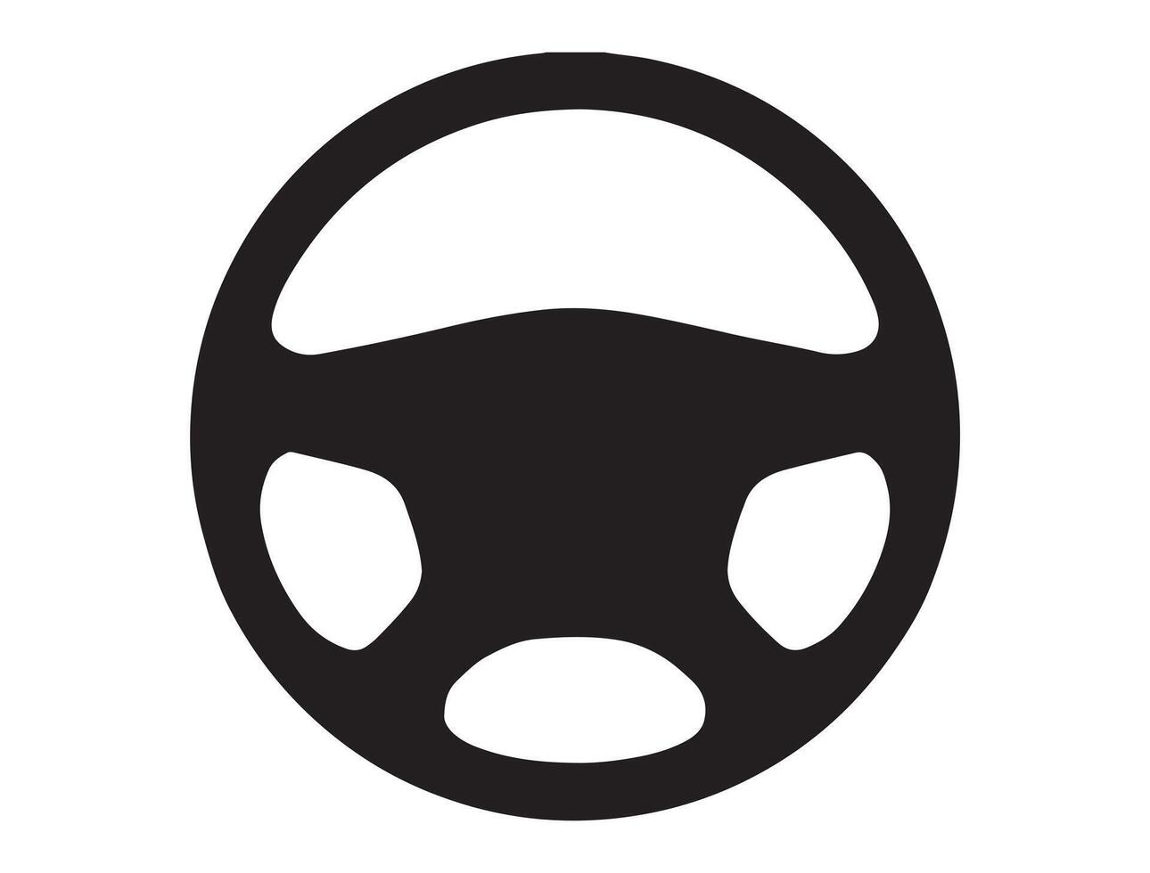Car steering wheel silhouette vector