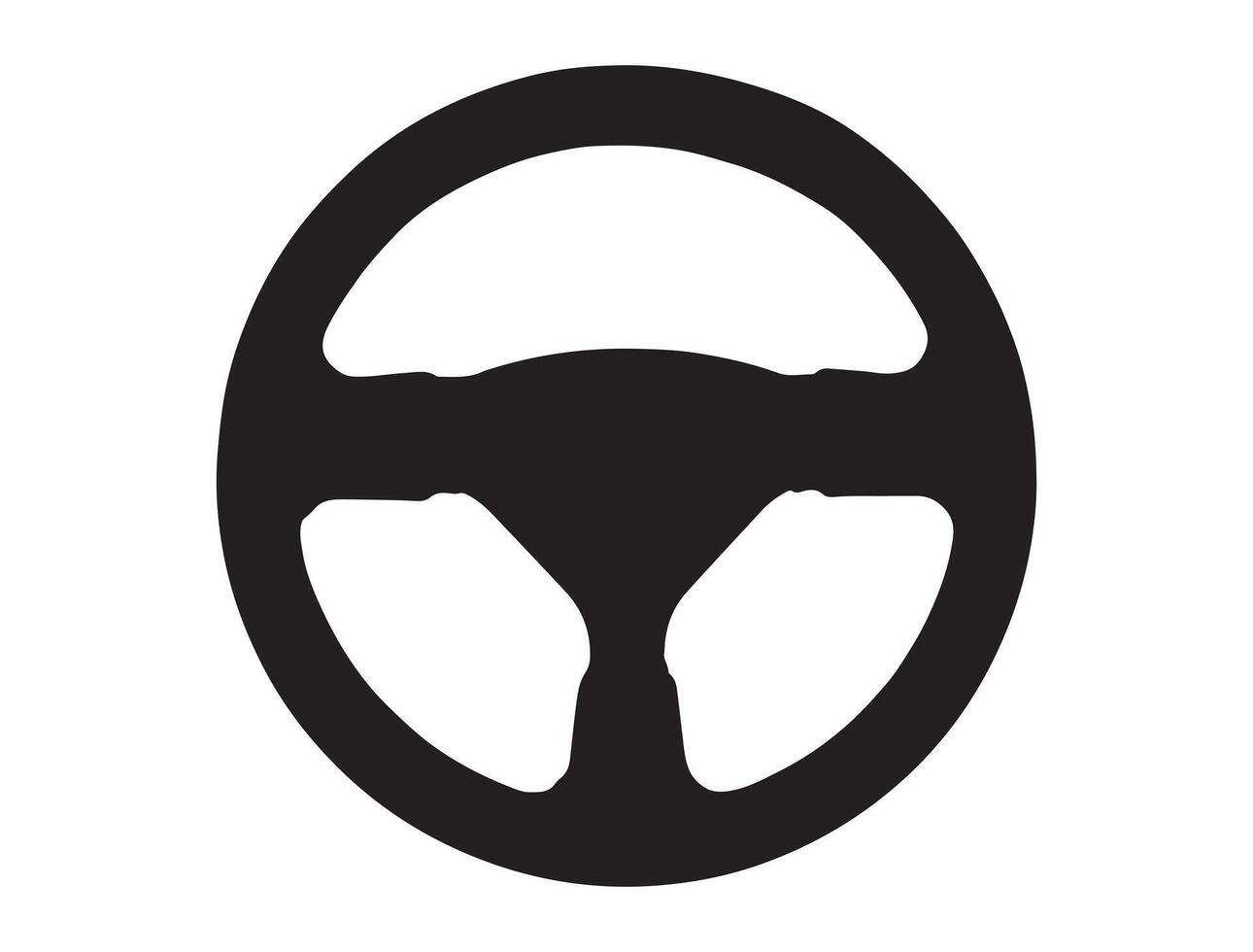 Car steering wheel silhouette vector