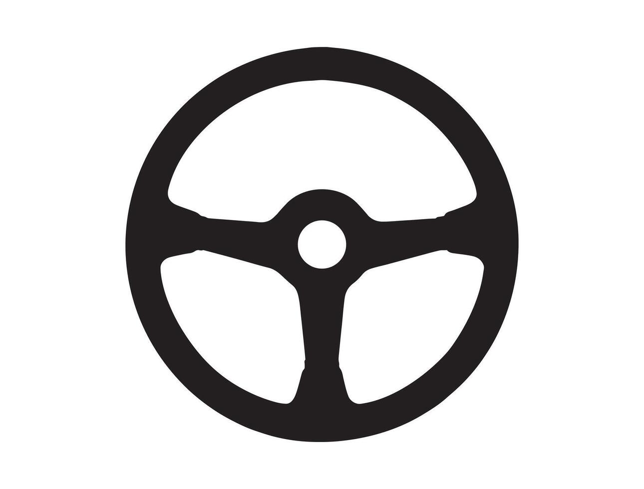 Car steering wheel silhouette vector