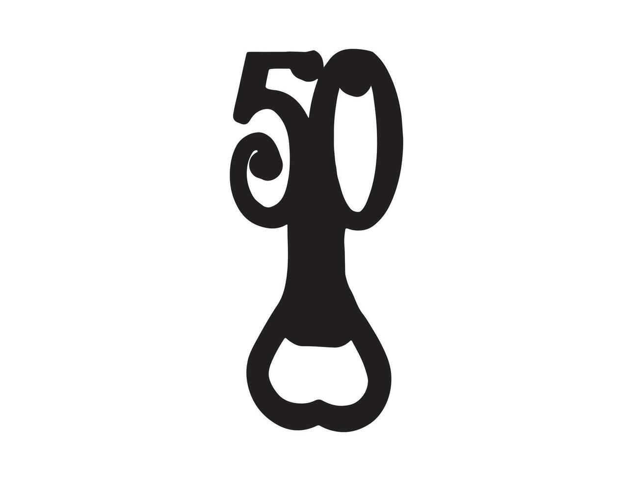 Bottle opener silhouette vector
