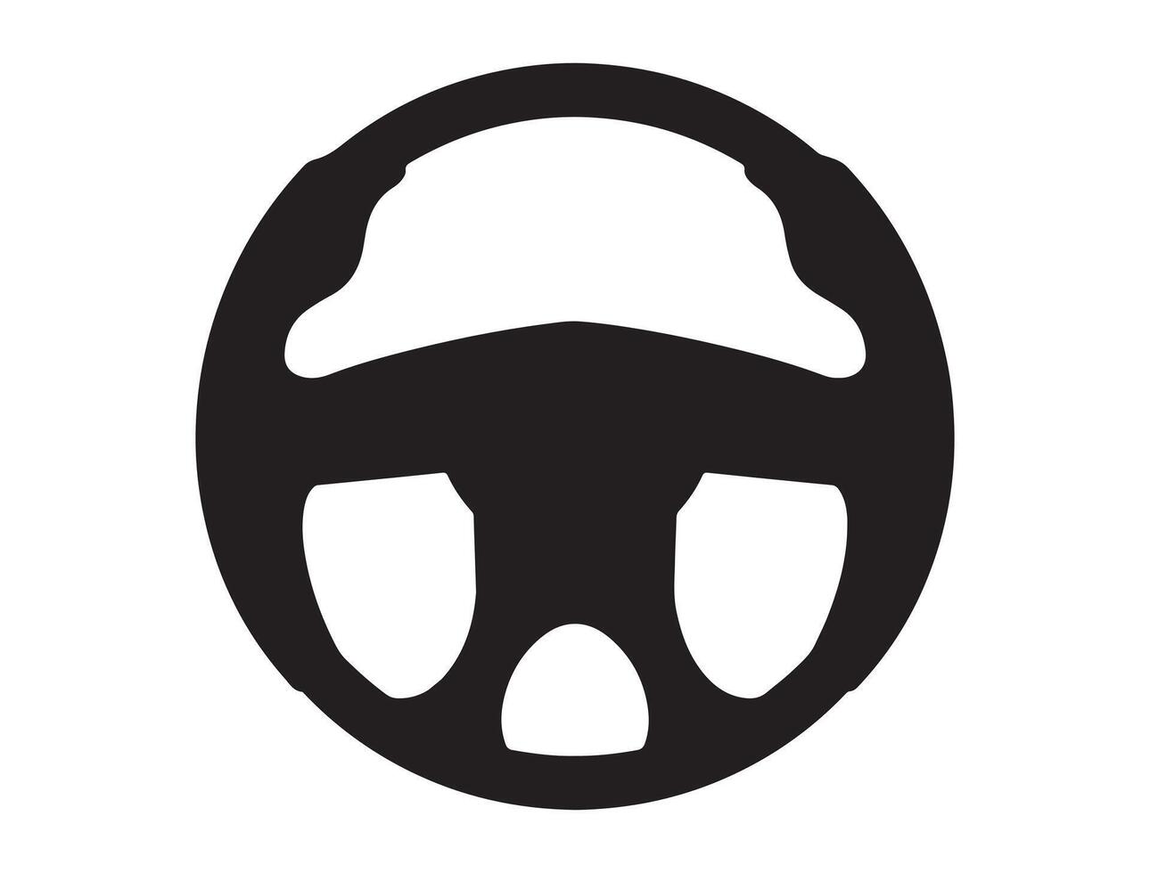 Car steering wheel silhouette vector