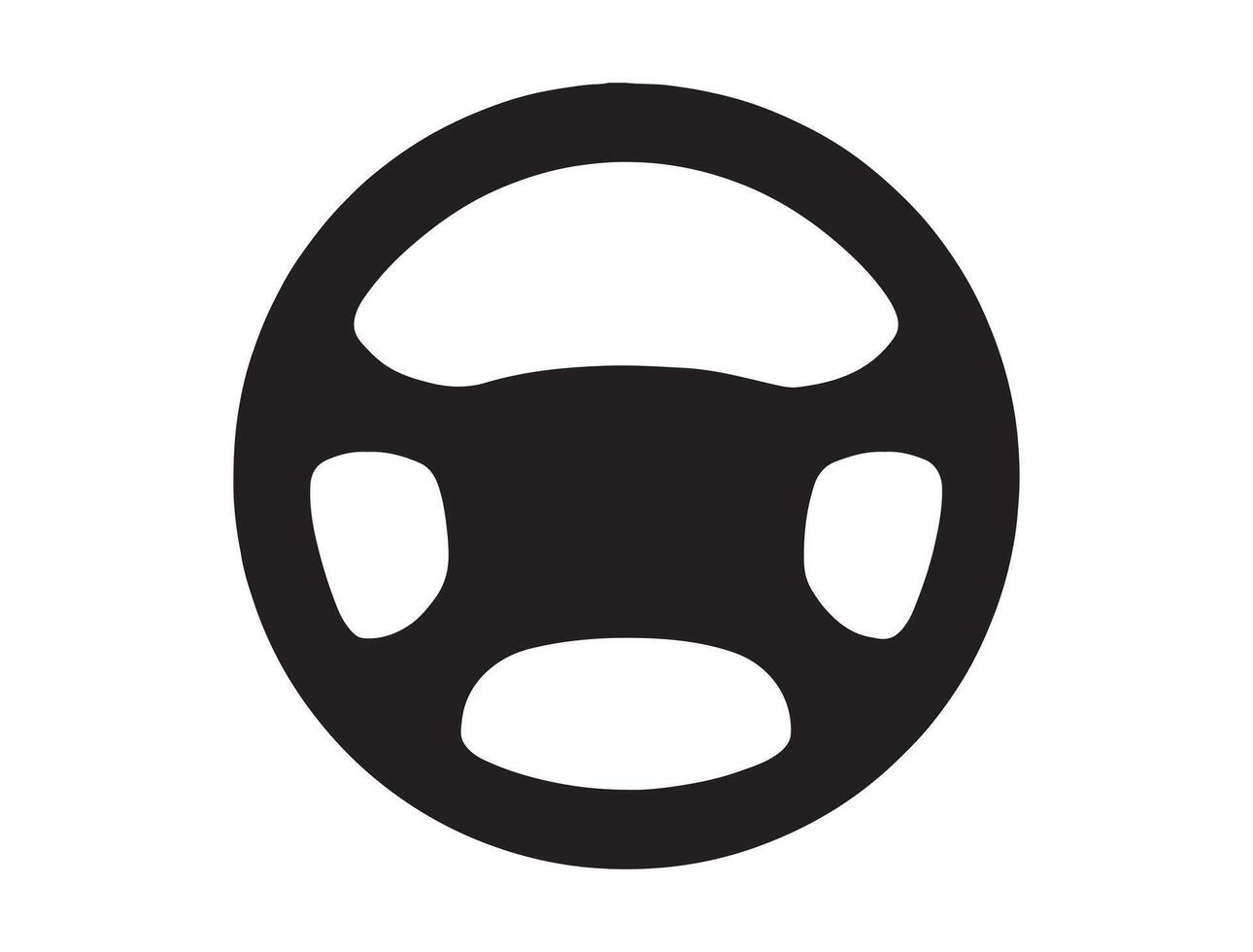Car steering wheel silhouette vector