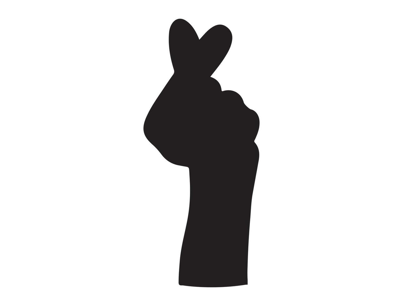 Hand gesture silhouette on white background vector
