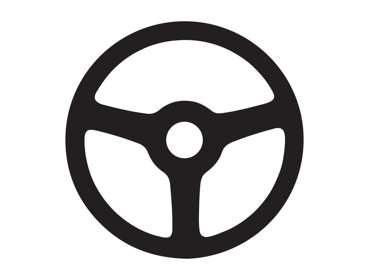 Car steering wheel silhouette vector