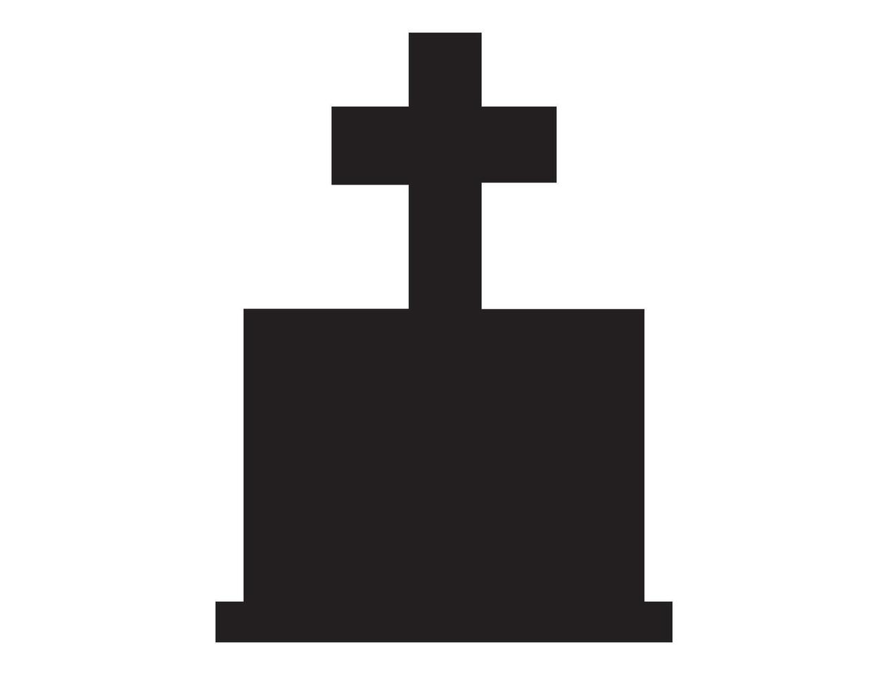 Gravestone silhouette on white background vector