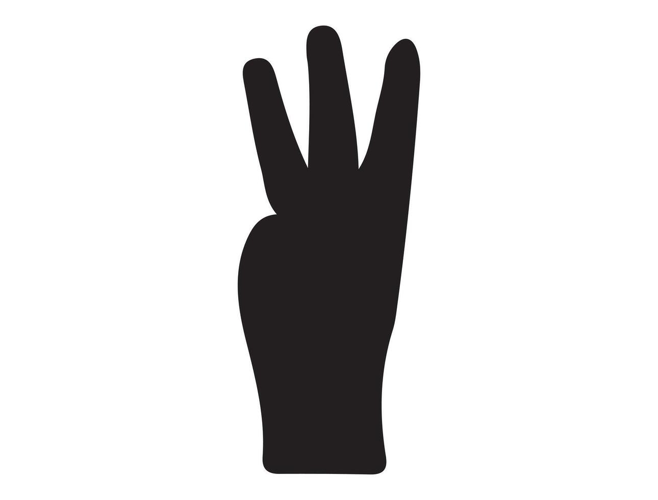 Hand gesture silhouette on white background vector