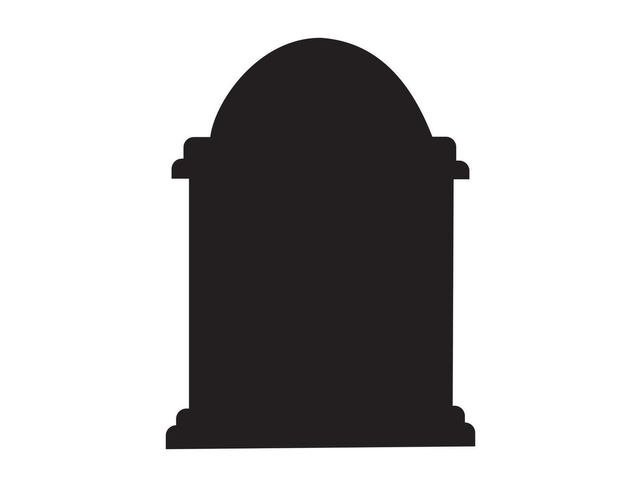 Gravestone silhouette on white background vector