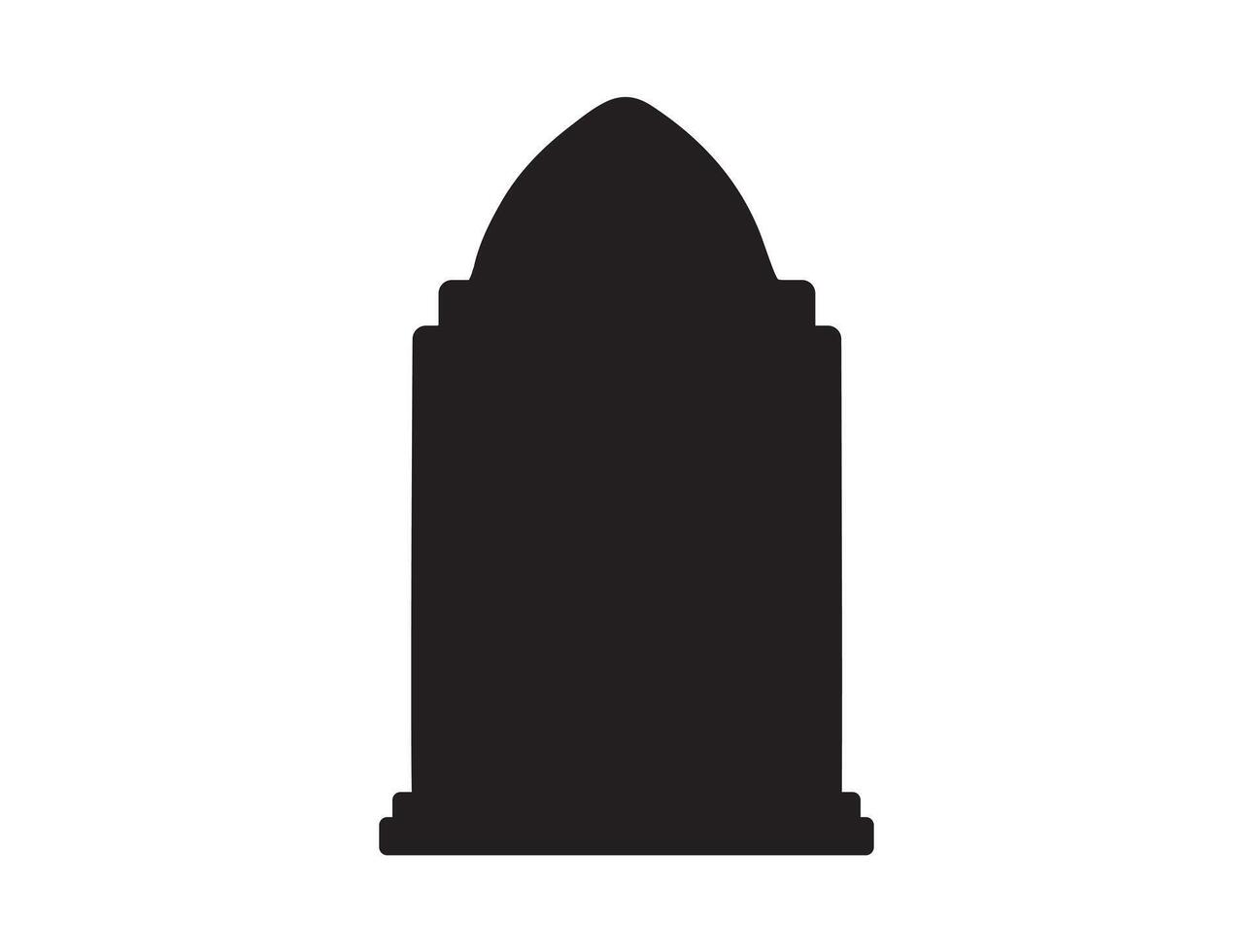 Gravestone silhouette on white background vector