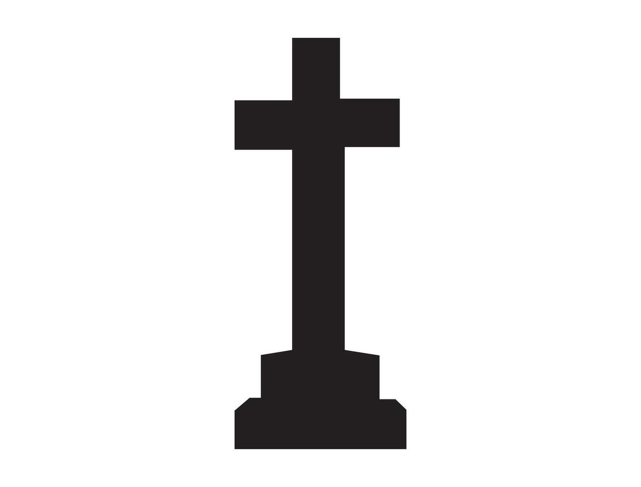 Gravestone silhouette on white background vector