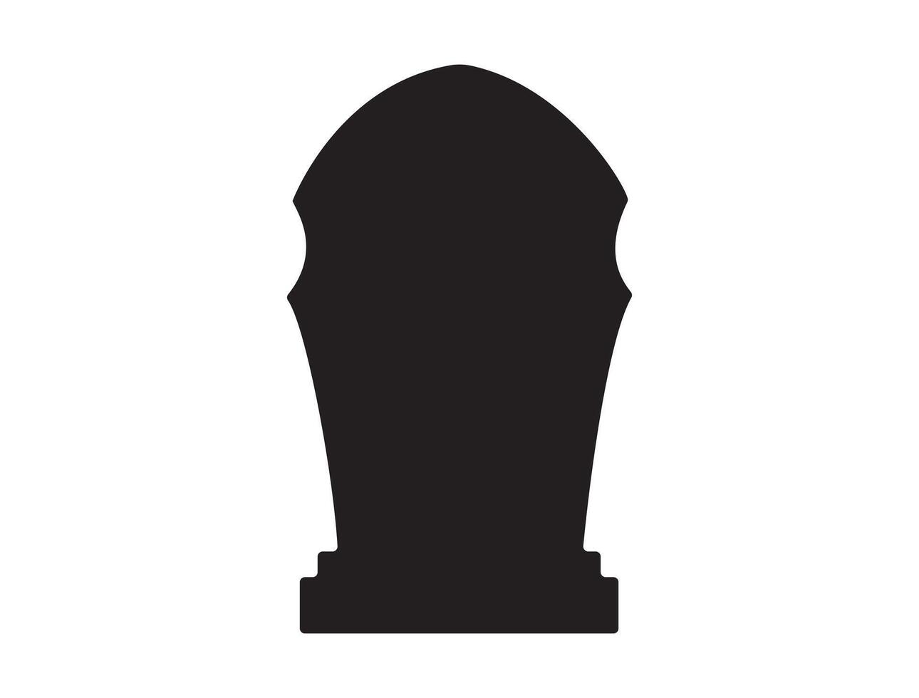 Gravestone silhouette on white background vector