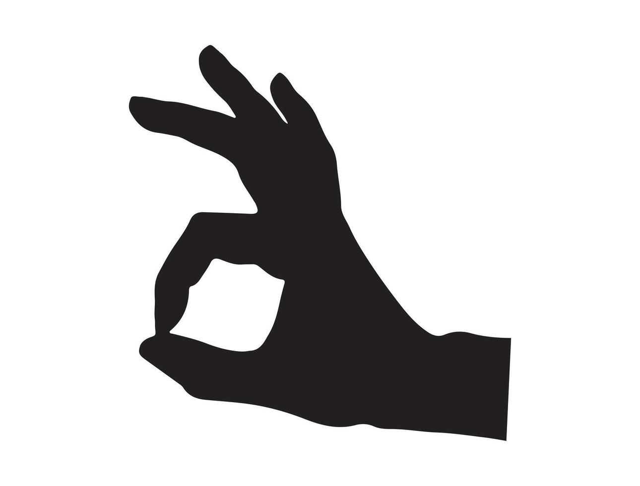 Hand gesture silhouette on white background vector