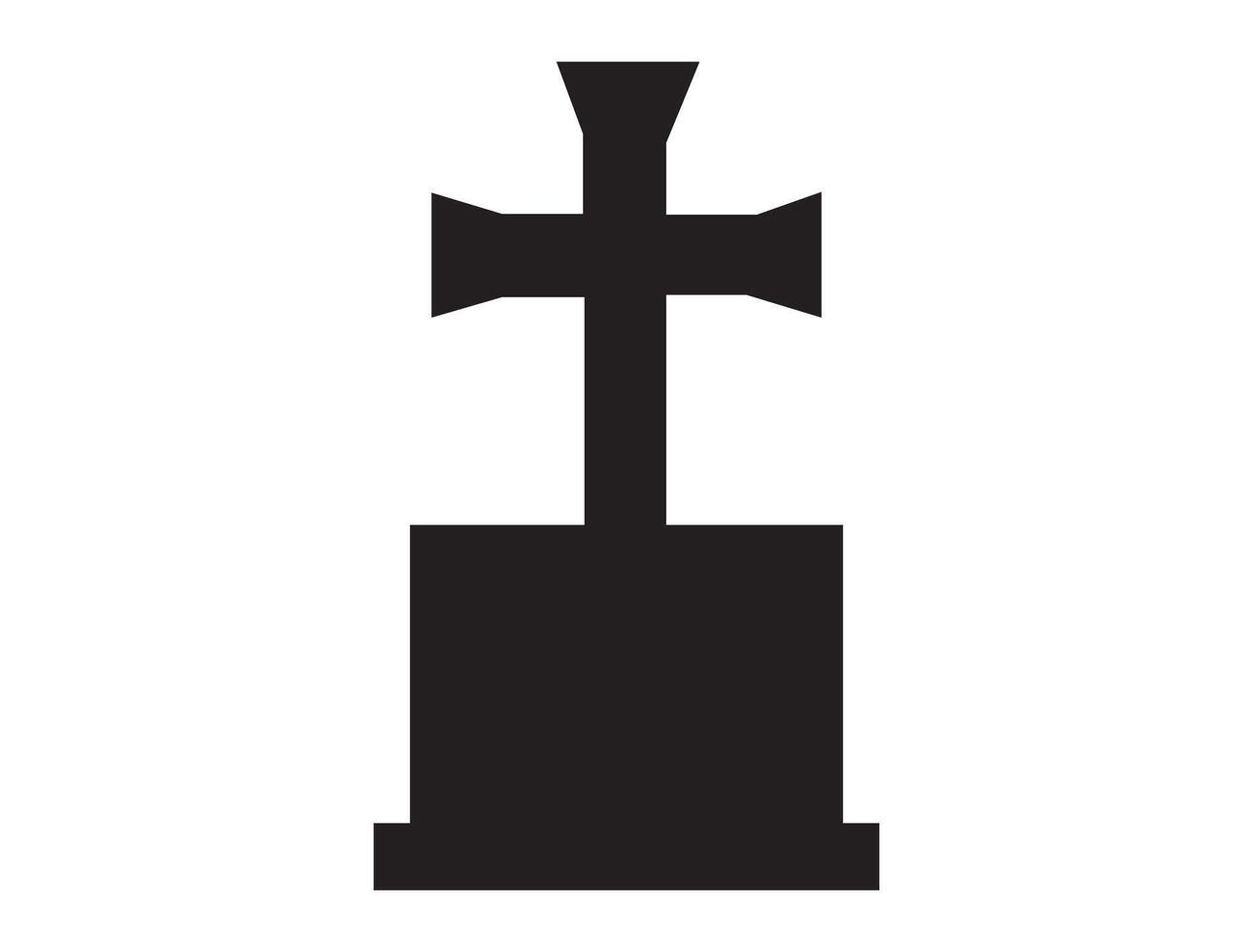 Gravestone silhouette on white background vector
