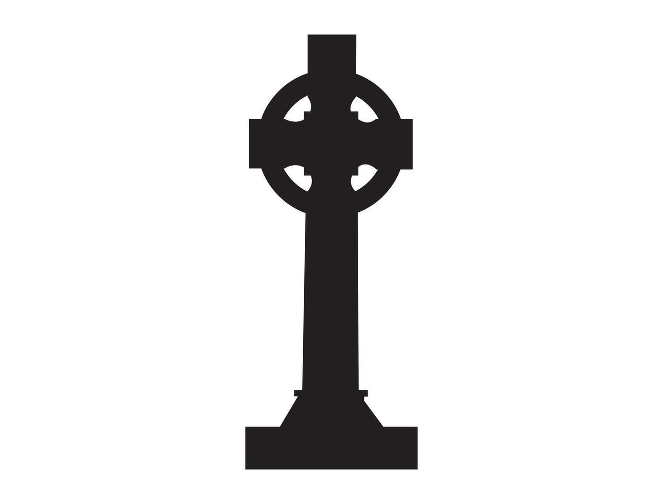 Gravestone silhouette on white background vector