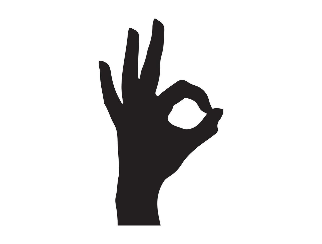 Hand gesture silhouette on white background vector