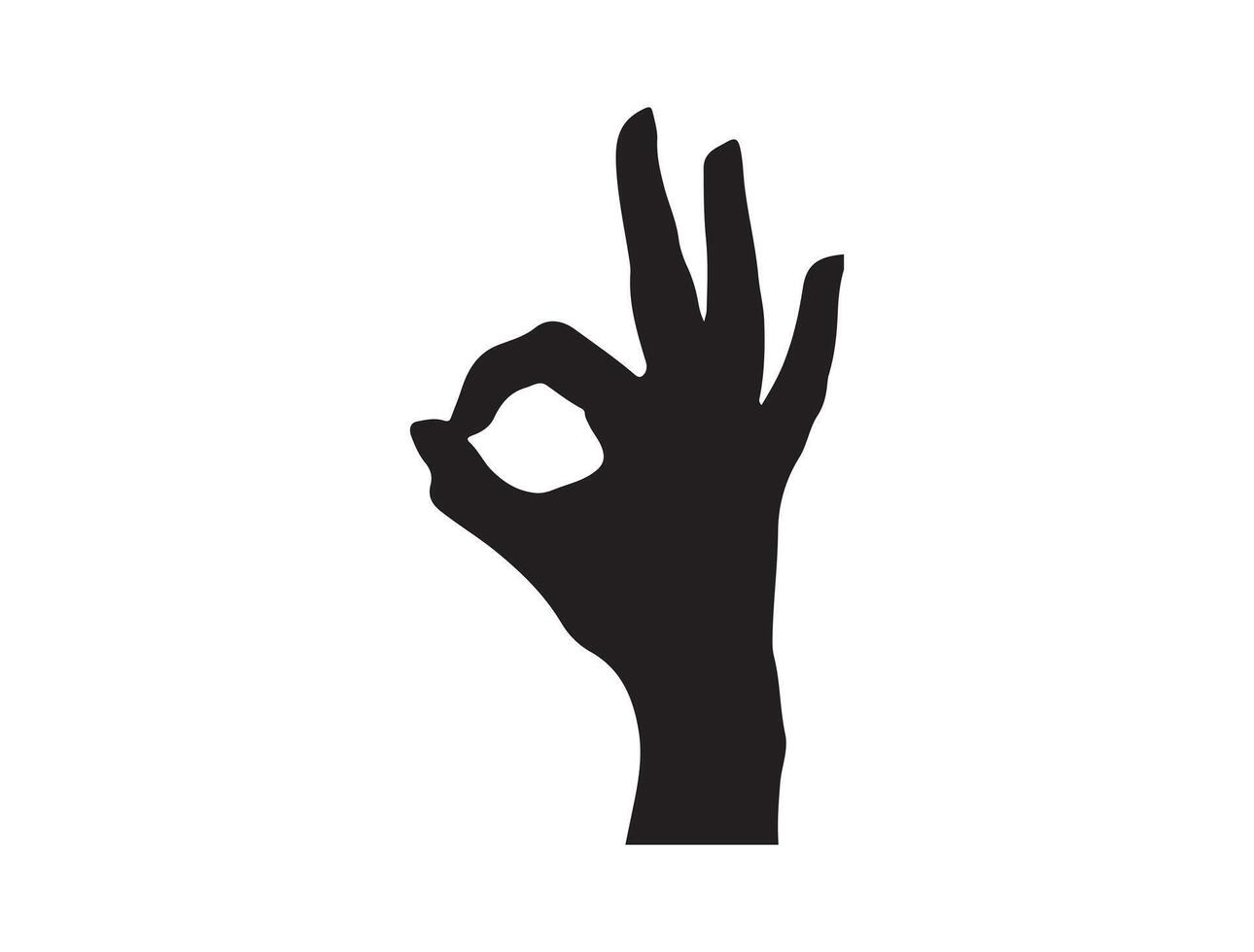 Hand gesture silhouette on white background vector